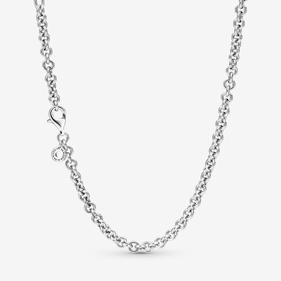 PANDORA Jewelry Thick Cable Chain Necklace for Women - Sterling Silver - 17.7", With Gift Box