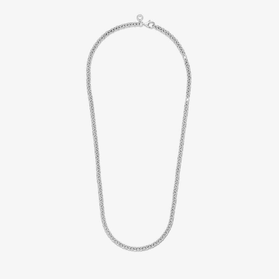 PANDORA Jewelry Thick Cable Chain Necklace for Women - Sterling Silver - 17.7", With Gift Box