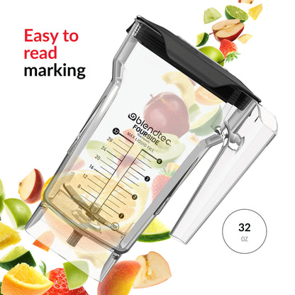 Blendtec FourSide Jar (75 oz) - Blender Jar, Commercial Grade, Soft Lid, BPA Free, Clear