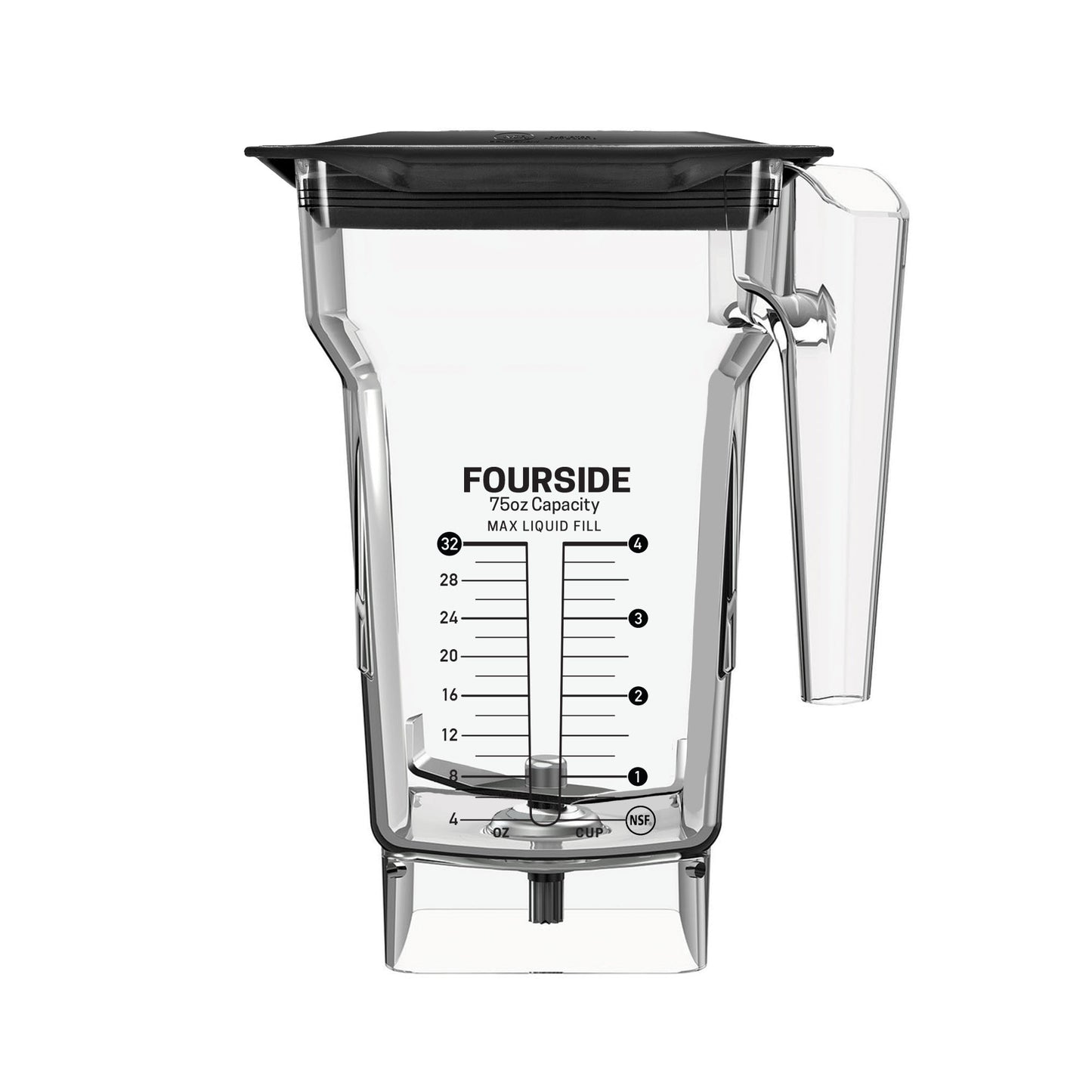 Blendtec FourSide Jar (75 oz) - Blender Jar, Commercial Grade, Soft Lid, BPA Free, Clear