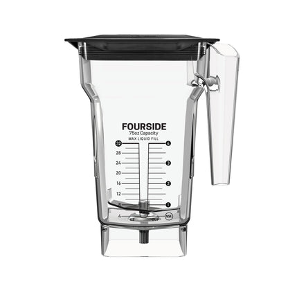 Blendtec FourSide Jar (75 oz) - Blender Jar, Commercial Grade, Soft Lid, BPA Free, Clear