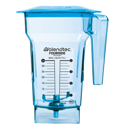 Blendtec FourSide Jar (75 oz), Blender Jar, Commercial Grade, Hard Lid, BPA Free, Blue