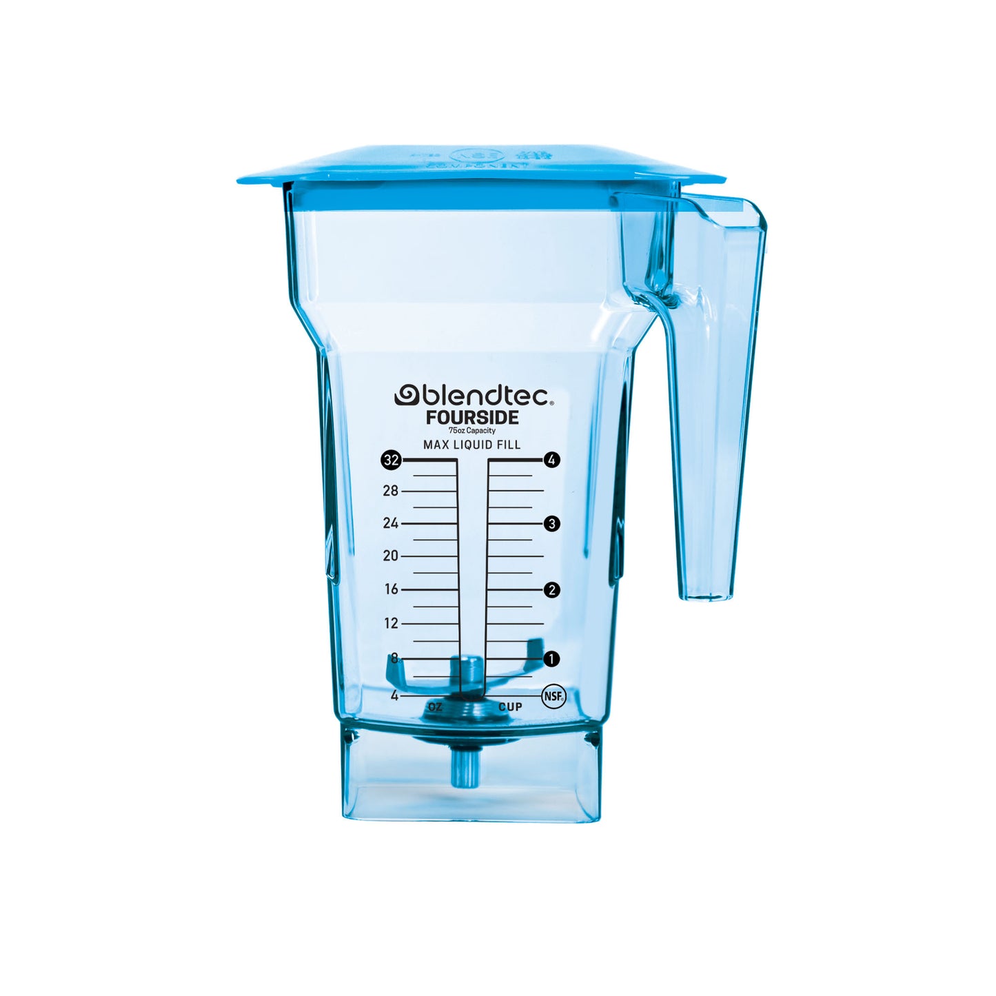 Blendtec FourSide Jar (75 oz), Blender Jar, Commercial Grade, Hard Lid, BPA Free, Blue