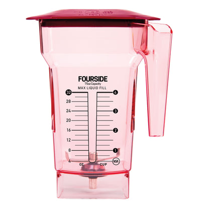 Blendtec FourSide Jar (75 oz), Blender Jar, Commercial Grade, Hard Lid, BPA-Free, Red