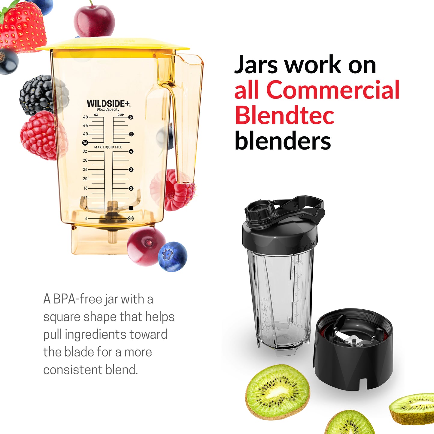 Blendtec WildSide Jar, 90 oz, Yellow
