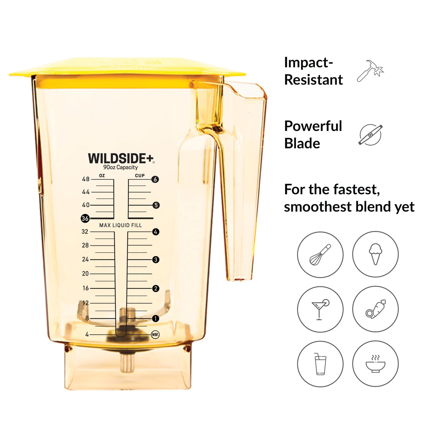 Blendtec WildSide Jar, 90 oz, Yellow