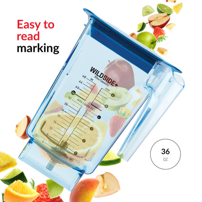 Blendtec WildSide+, Blender Jar, Commercial Grade, Hard Lid, Blue