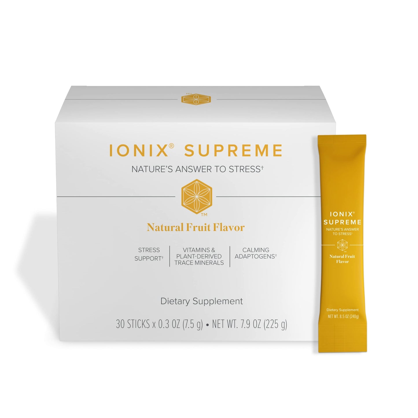Isagenix Ionix Supreme - Drink with Niacin, Vitamin B12, Vitamin B6 and Ribflavin to Help Fight Stress - 225 Grams - 30 Packets (Natural Fruit Flavor)