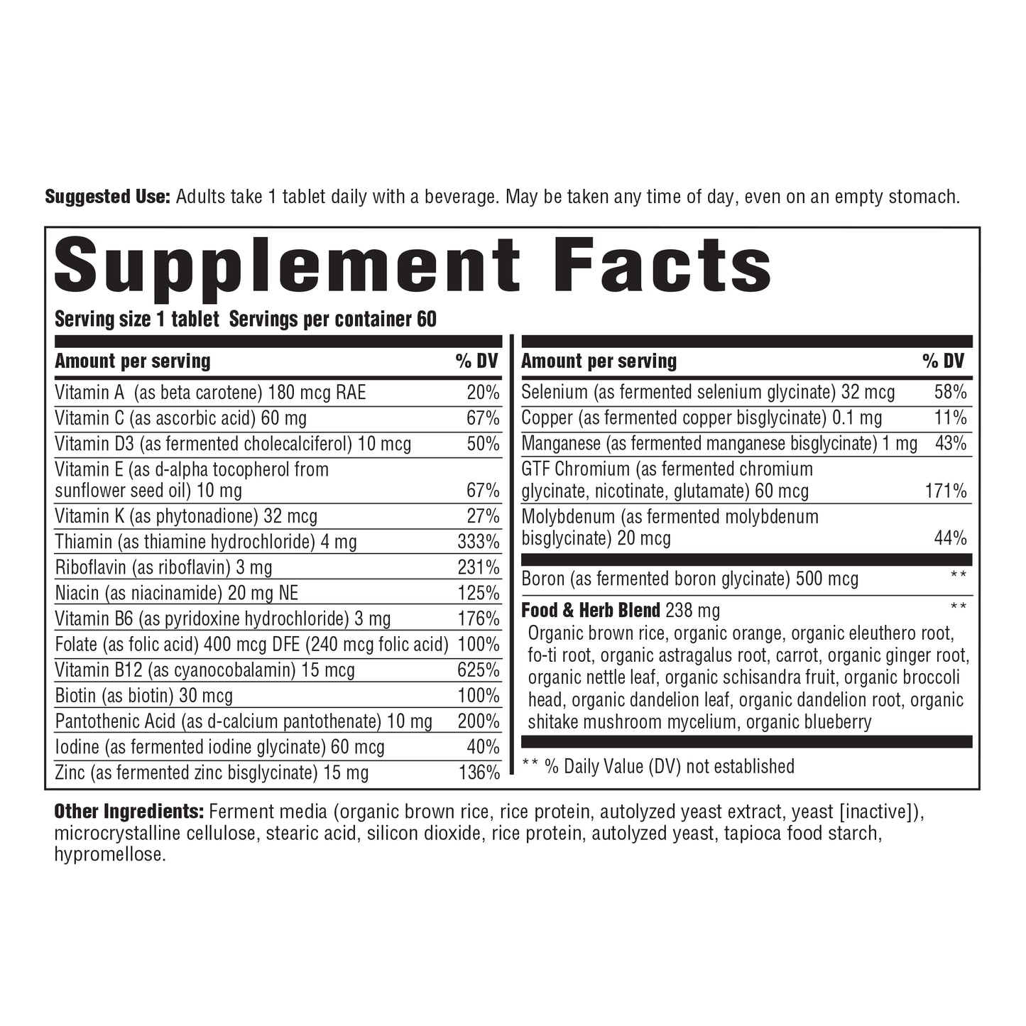 INNATE Response Formulas, Men's One Daily Iron Free, 60 Count (60 Servings)