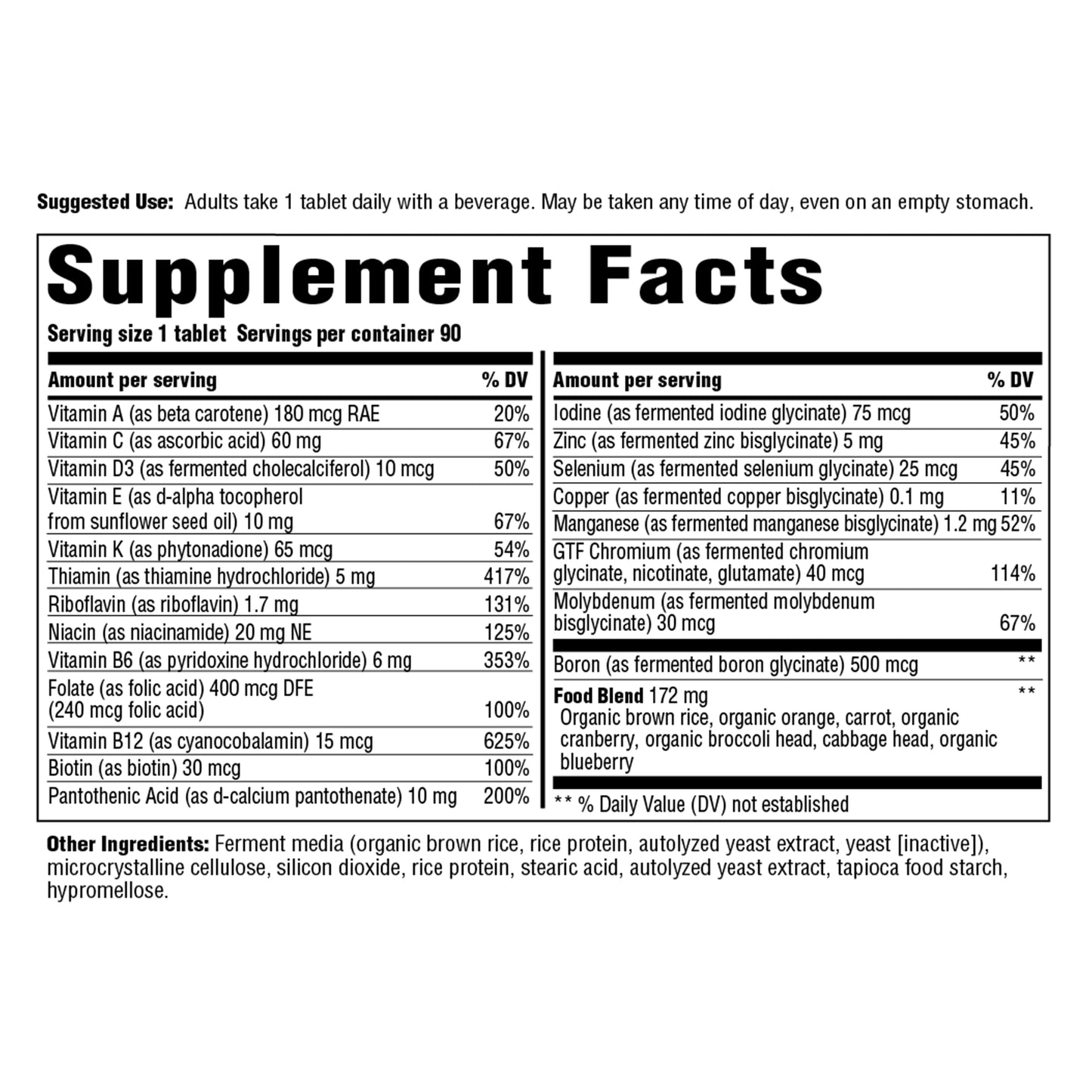 INNATE Response Formulas, One Daily without Iron, Herb-Free Multivitamin, Vegetarian, Non-GMO, 90 tablets (90 servings)