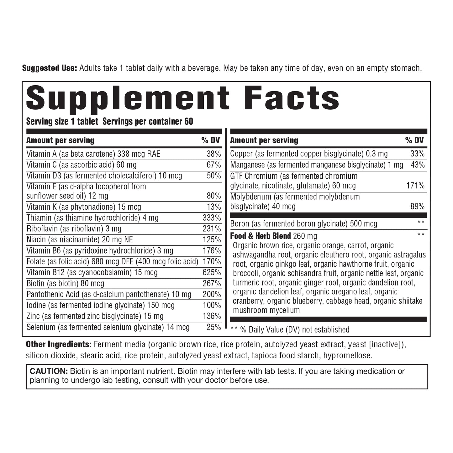 INNATE Response Formulas, Men Over 40 One Daily Iron Free, Multivitamin, Vegetarian, Non-GMO, 60 tablets (60 servings