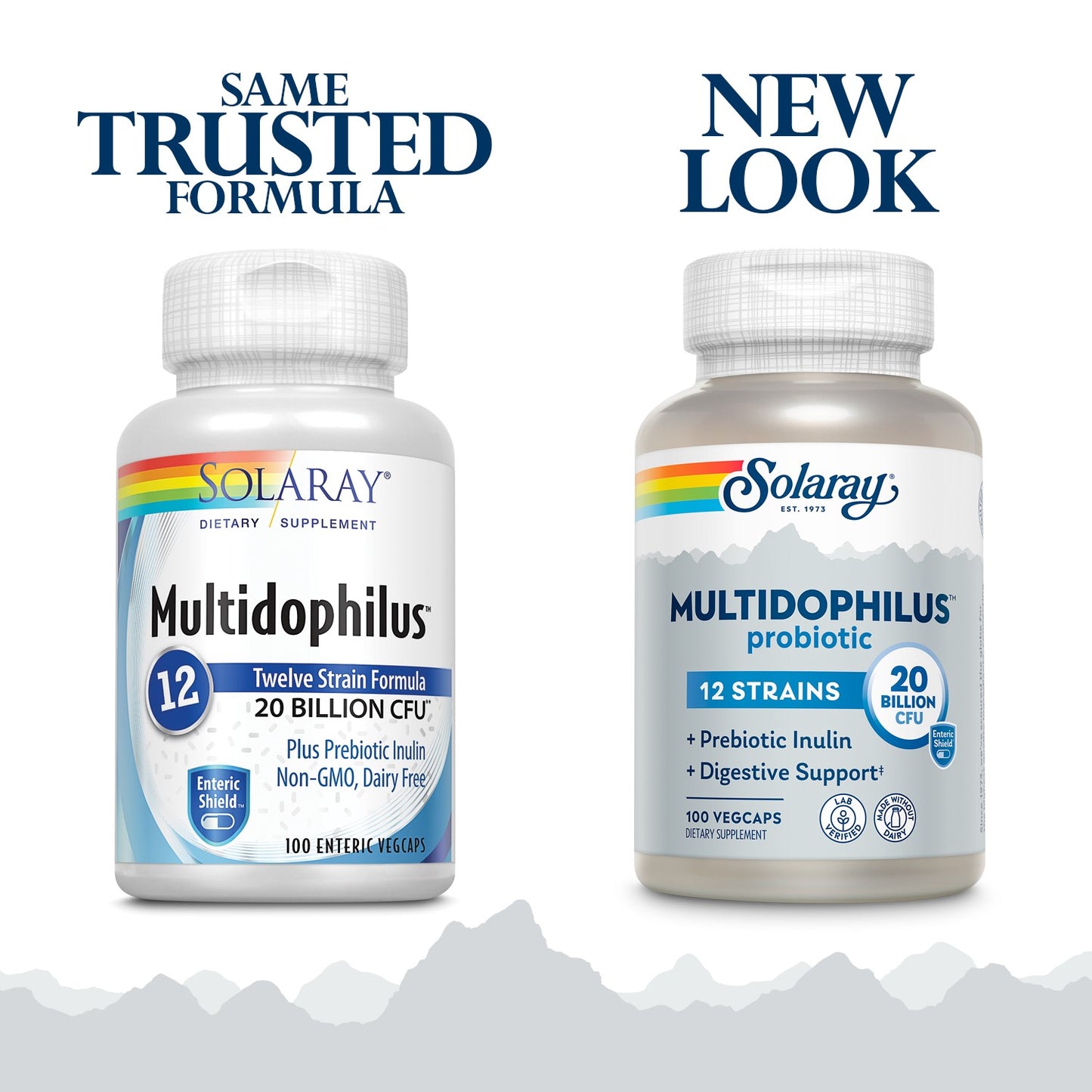 Solaray Multidophilus 12 Strain Probiotic | 20 Billion CFU | Healthy Gut Support | 50 Servings | 100 Enteric VegCaps