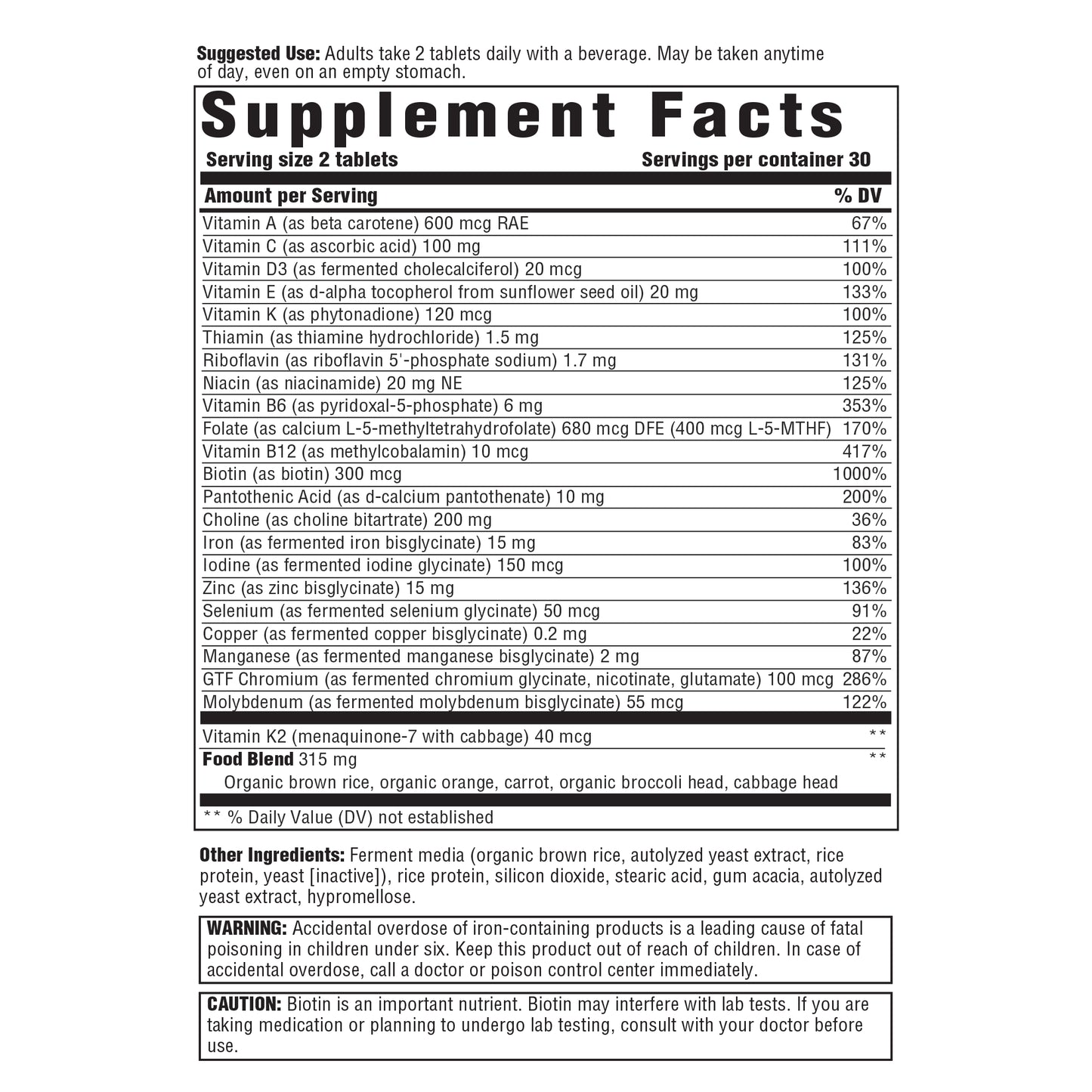 INNATE Response Formulas, Women‚Äôs Multivitamin, Daily Vitamin, Non-GMO, 60 Tablets (30 Servings)