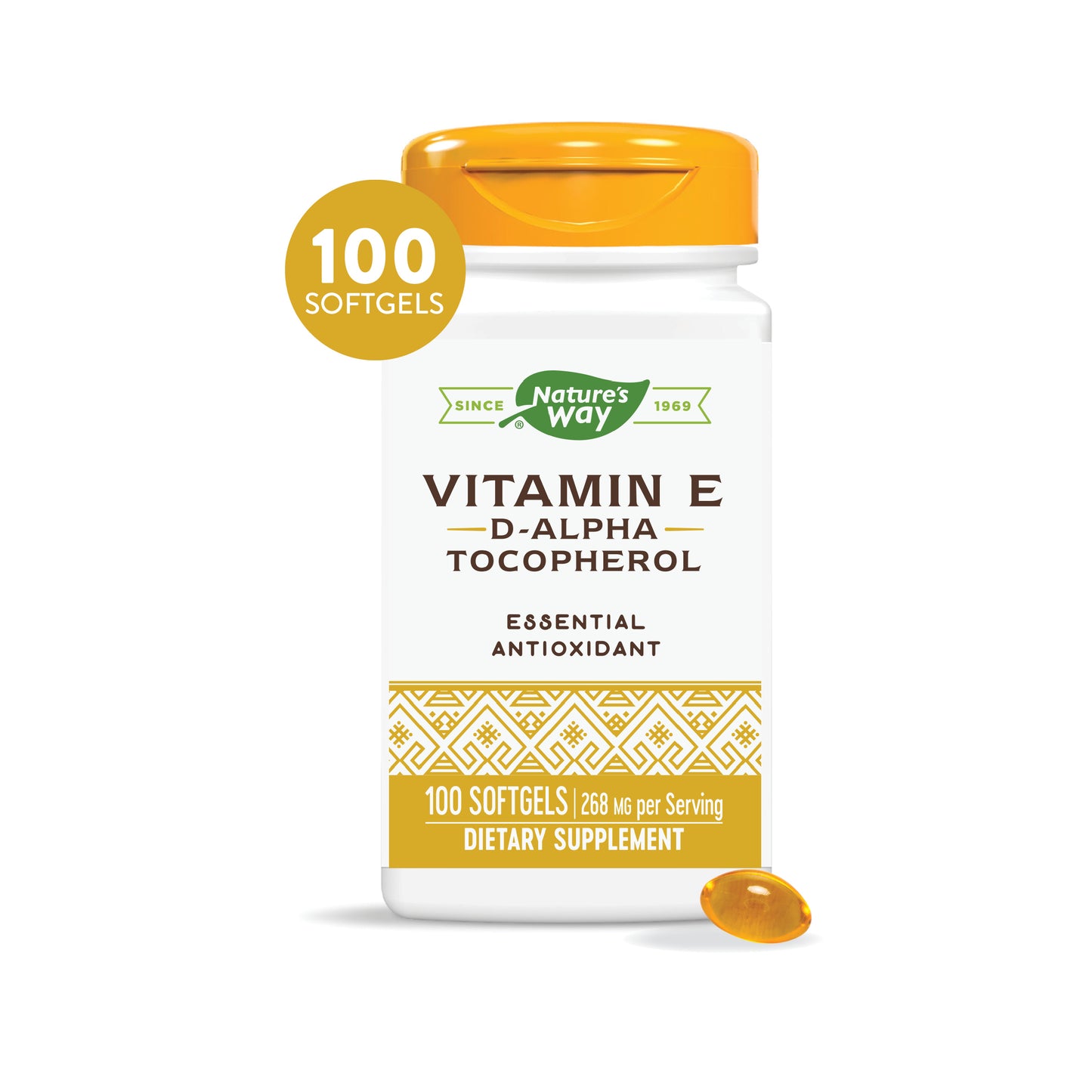 Nature's Way Vitamin E 400 IU, D-Alpha Tocopherol, Powerful Antioxidant, Helps Protect Against Free Radicals, 100 Softgels
