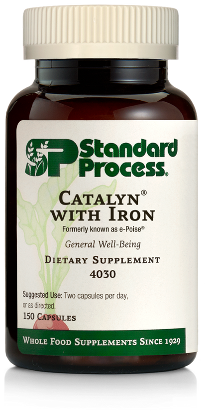 Standard Process e-Poise - Whole Food Energy, Vitality, and Antioxidant Support with Riboflavin, Vitamin B6, Thiamine, Wheat Germ, Vitamin A, Flaxseed Oil, Calcium, Vitamin B12-150 Capsules