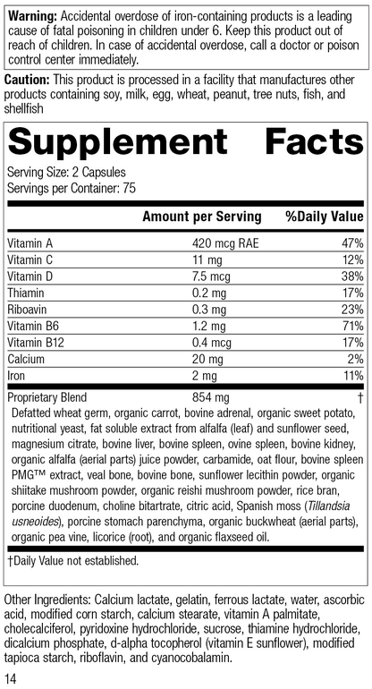Standard Process e-Poise - Whole Food Energy, Vitality, and Antioxidant Support with Riboflavin, Vitamin B6, Thiamine, Wheat Germ, Vitamin A, Flaxseed Oil, Calcium, Vitamin B12-150 Capsules