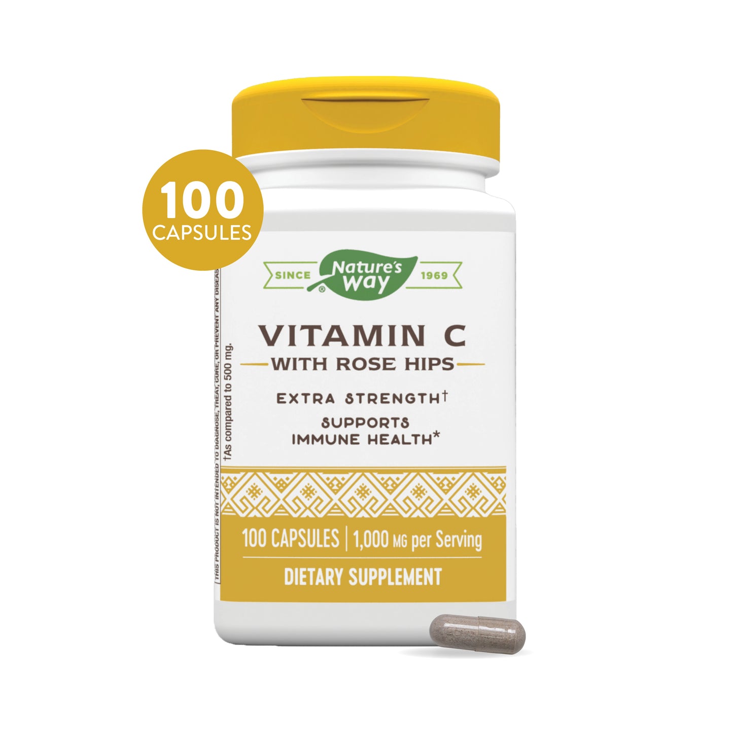 Nature's Way Vitamin C 1000 with Rose Hips, 100 Capsules
