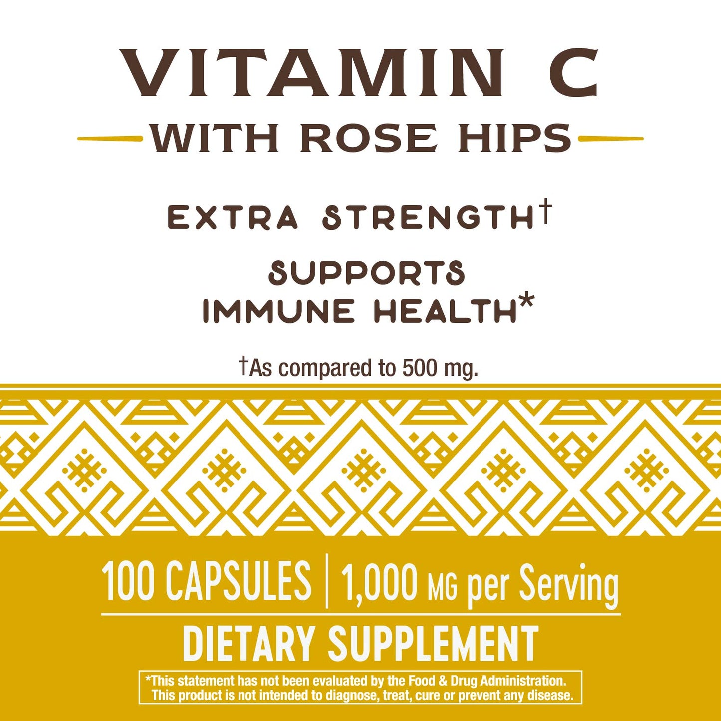 Nature's Way Vitamin C 1000 mg with Rose Hips, 1000 mg per Serving, 100 Capsules, Pack of 2