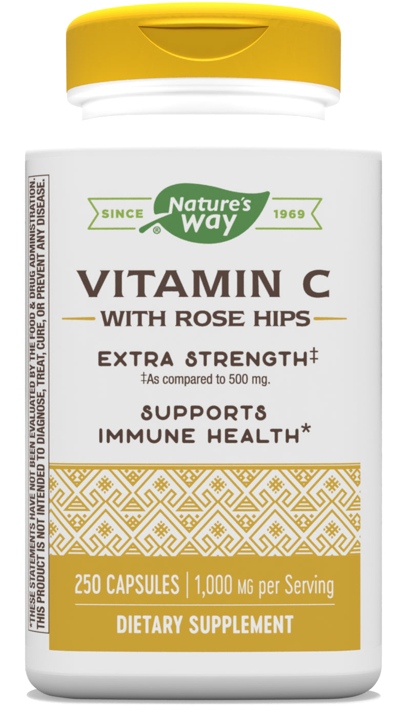 Vitamin C with Rose Hips; 1000 mg Vitamin C per Serving; 250 Capsules