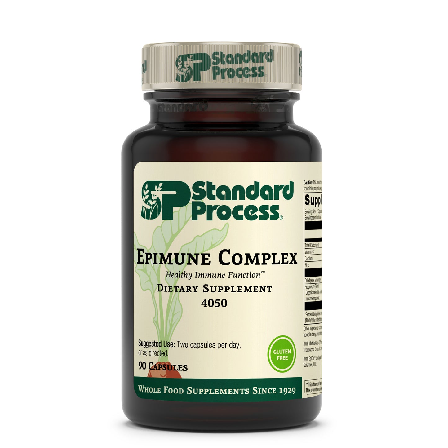 Standard Process Epimune Complex - Whole Food Respiratory Support with Maitake Mushroom Powder, Dried Yeast, Superfruit, Coriolus Versicolor, and Acerola - 90 Capsules