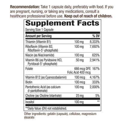 Nature's Way Vitamin B-100 Complex, 100 Capsules