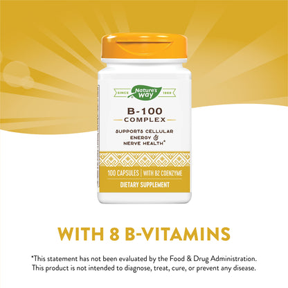 Nature's Way Vitamin B-100 Complex, 100 Capsules