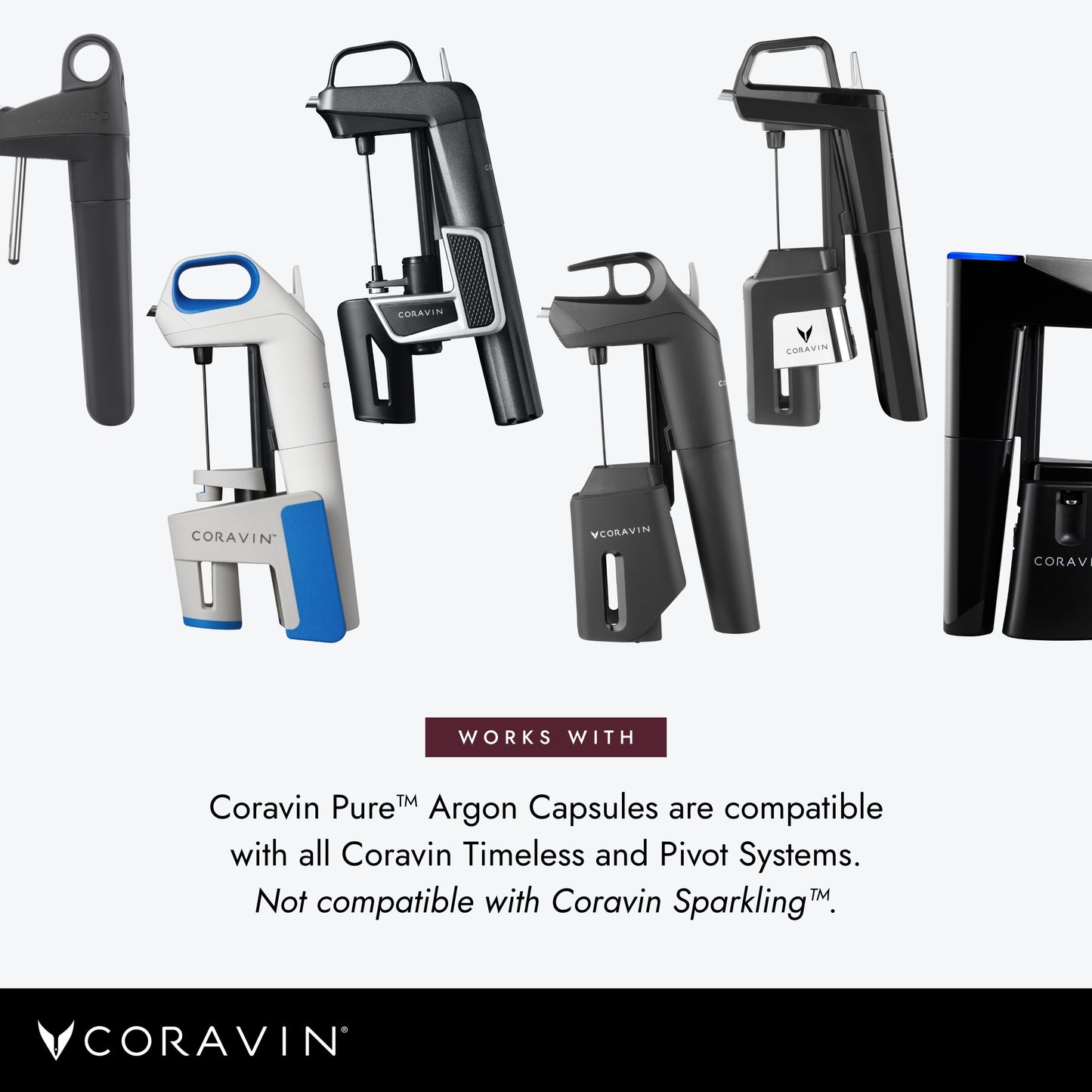 Coravin Pure Capsules - Pack of 6 - Patented Argon Gas Cartridges for Coravin Wine Bottle Opener, Needle Pourer, or Coravin Pivot