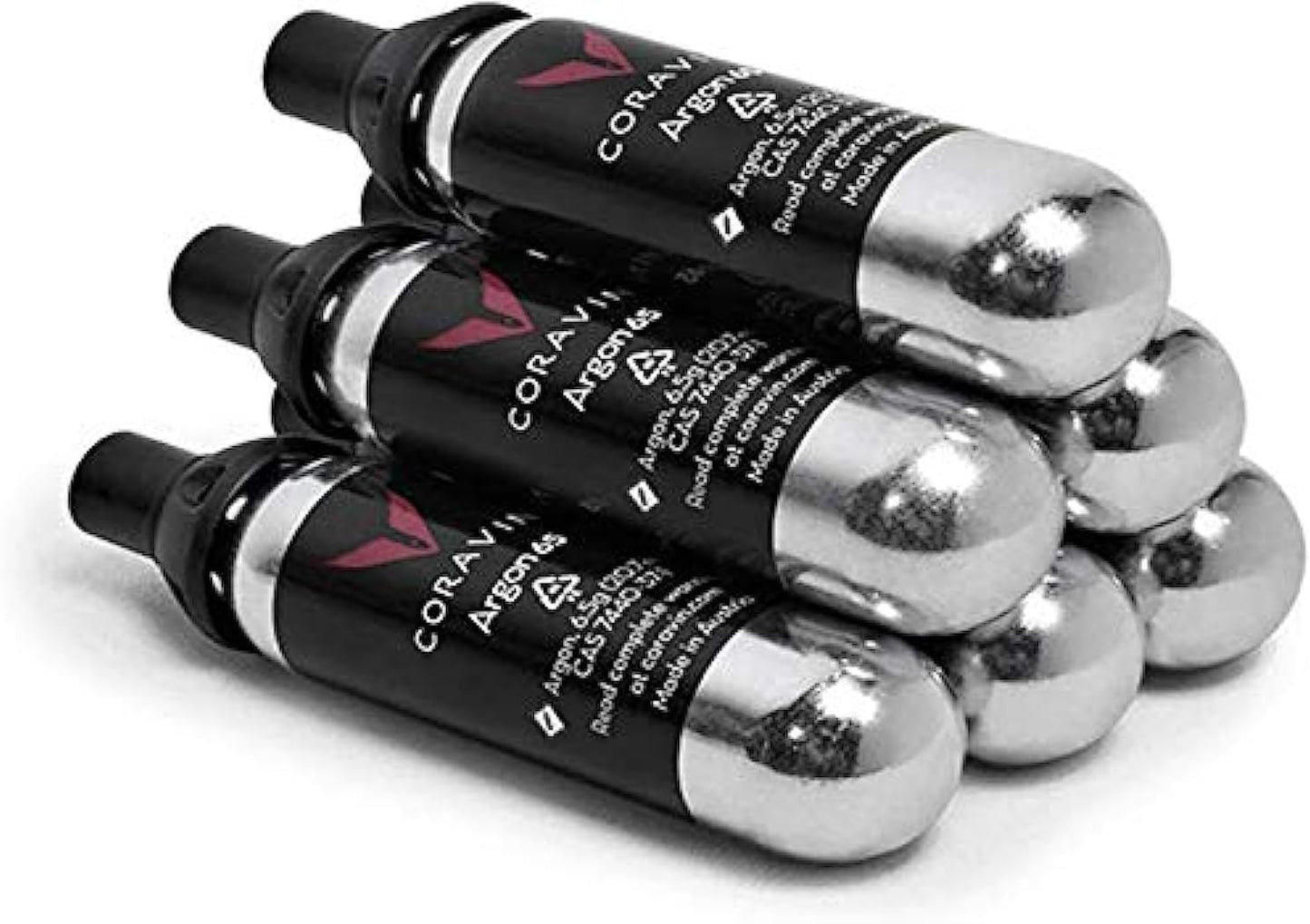 Coravin Pure Capsules - Pack of 6 - Patented Argon Gas Cartridges for Coravin Wine Bottle Opener, Needle Pourer, or Coravin Pivot
