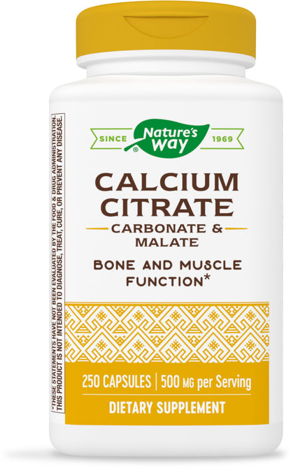 Nature's Way Calcium Citrate Complex, 500 mg per serving, 250 Capsules