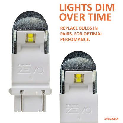 Sylvania Zevo 4114 White LED Super Bright Interior and Exterior Daytime Running DLR and Back Up Reverse Light Mini Light Bulb Set, 2 Pack