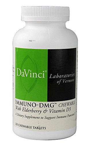 DaVinci Labs Immuni-DMG Chewable with Elderberry and Vitamin D3 - Dietary Supplement to Support Cell and Immune Health* - With Vitamin C, D3, E, Black Elderberry, DMG and More - 120 Chewable Tablets