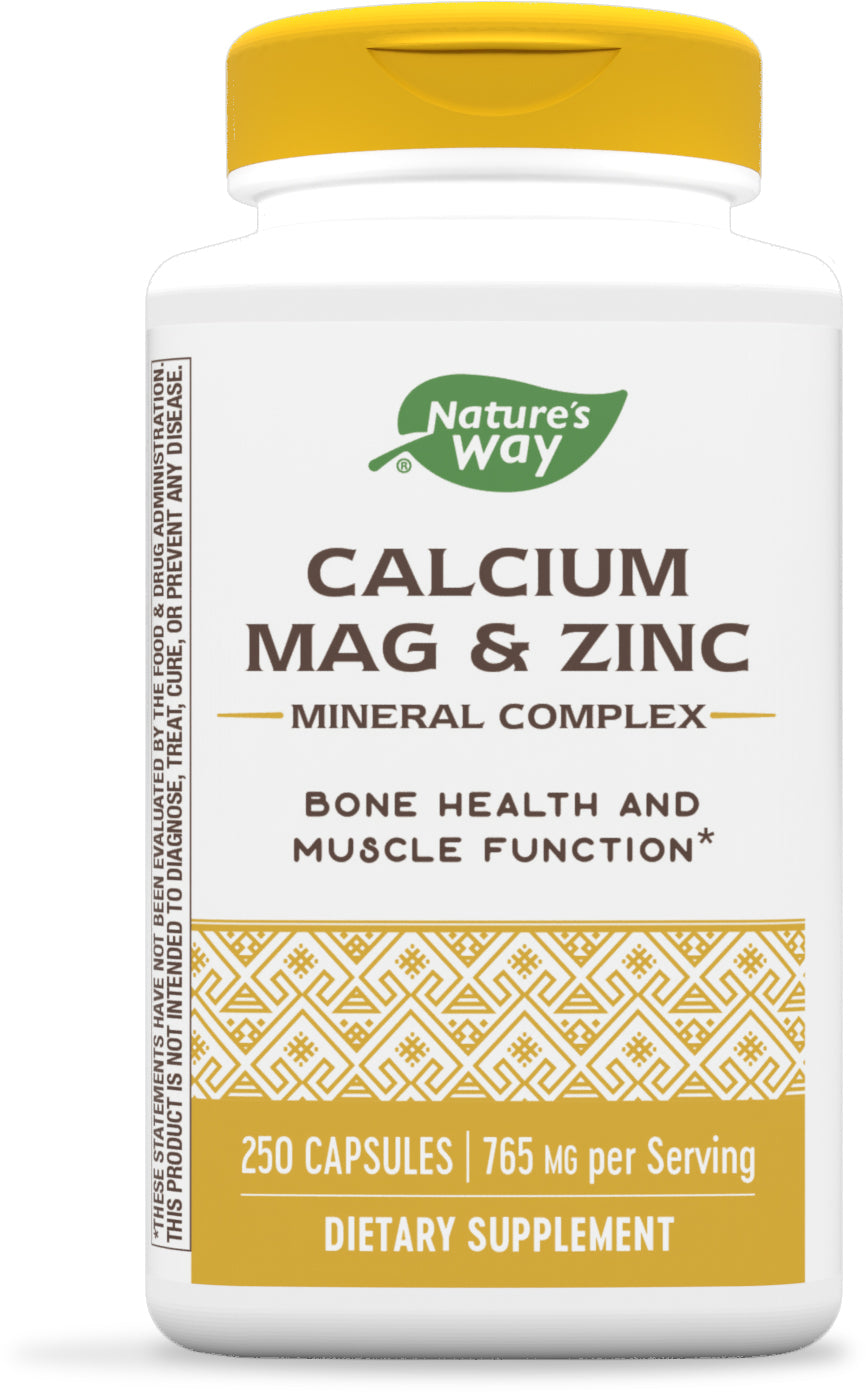 Nature's Way Calcium, Magnesium & Zinc, 765 mg per Serving, 250 Capsules