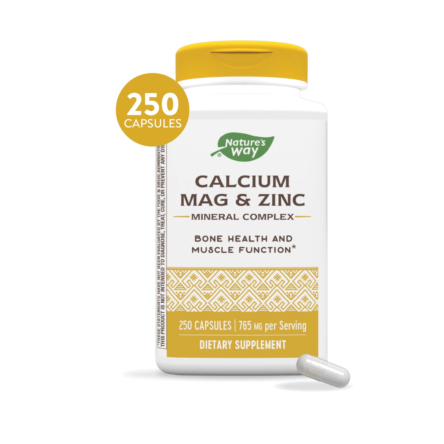 Nature's Way Calcium, Magnesium & Zinc, 765 mg per Serving, 250 Capsules