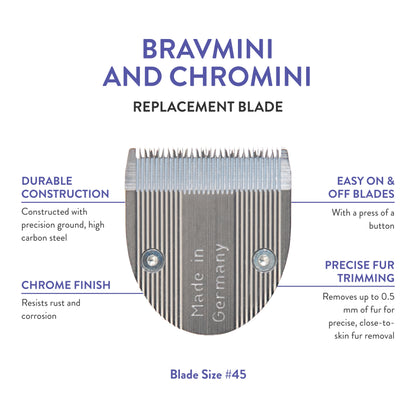 WAHL Professional Animal Blade for Wahl's BravMini and ChroMini Pet, Dog, Cat, and Horse Trimmers (41590-7370)