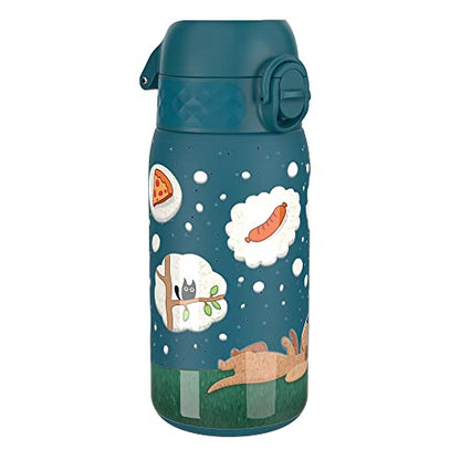 Ion8 Kid's Stainless Steel Water Bottle - Food-Safe and Odor Resistant - Fits Car Cup Holders, Backpack Pockets and More, 14 oz / 400 ml (Pack of 1) - Dog Dreaming