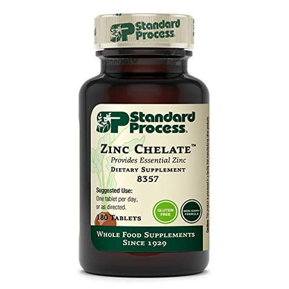 Standard Process Zinc Chelate - Whole Food Digestion and Digestive Health, and Skin Health with Beet Root and Zinc - 180 Tablets