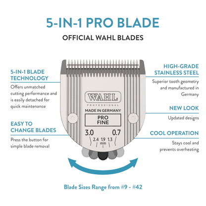 WAHL Professional Animal 5-in-1 Pro Blade for Wahl's Arco, Bravura, Chromado, Creativa, Figura, and Motion Pet, Dog, and Horse Clippers (41884-7190)