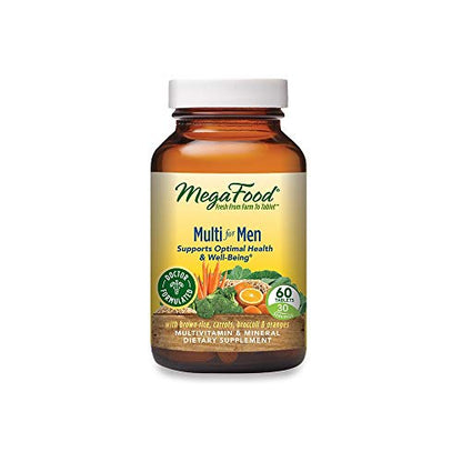 MegaFood Multi for Men - Men's Multivitamin for Optimal Health and Well-Being - With B Complex Vitamins - Gluten Free, Non-GMO, Dairy Free, Soy Free - 60 Tablets