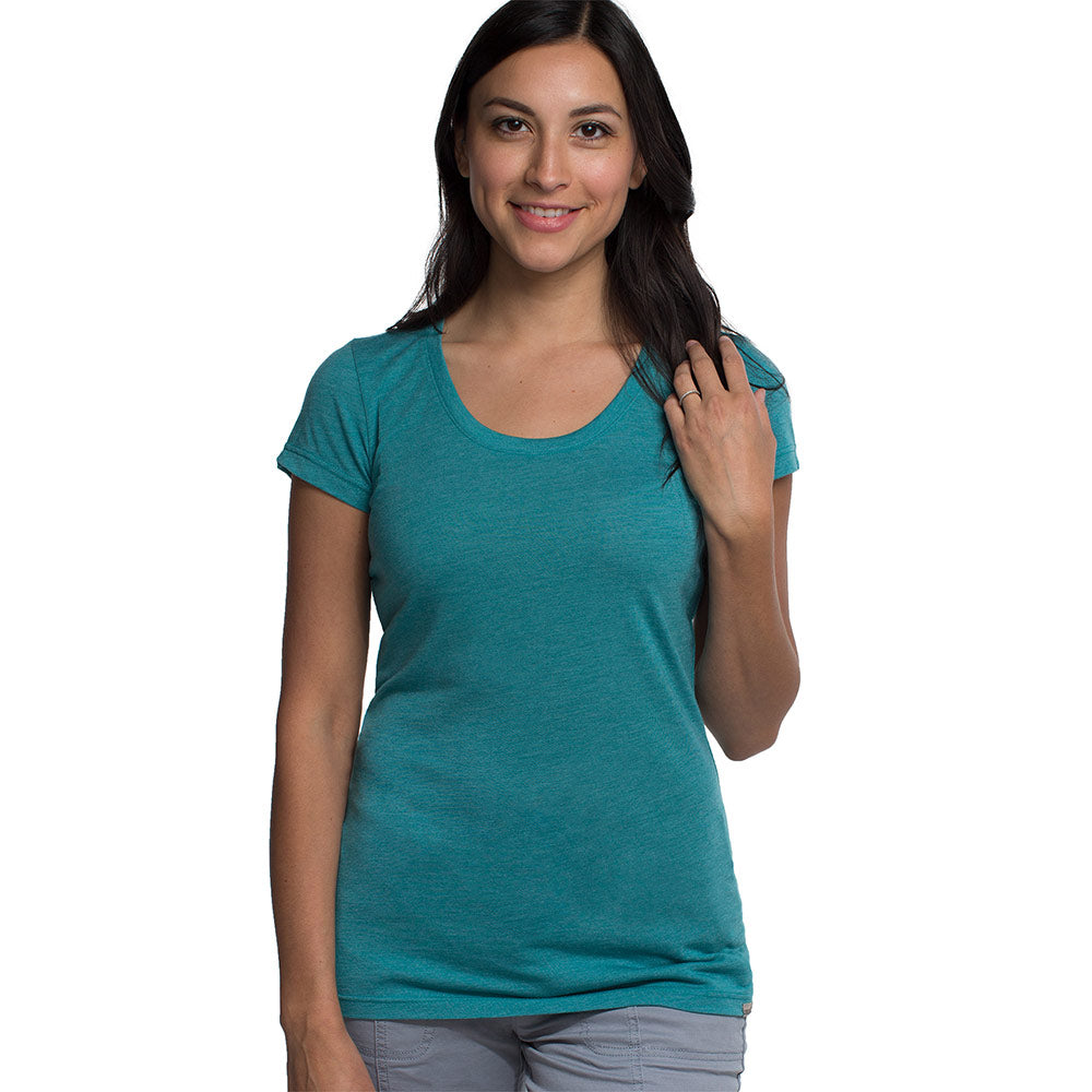 Cariloha Bamboo Scoop Tee - Moisture Wicking Scoop Neck Tee for Women - X-Large - Tropical Teal