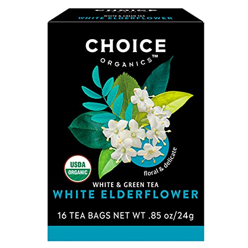 Choice Organics - Organic White Elderflower Tea (6 Pack) - Organic White & Green Tea - 96 Tea Bags