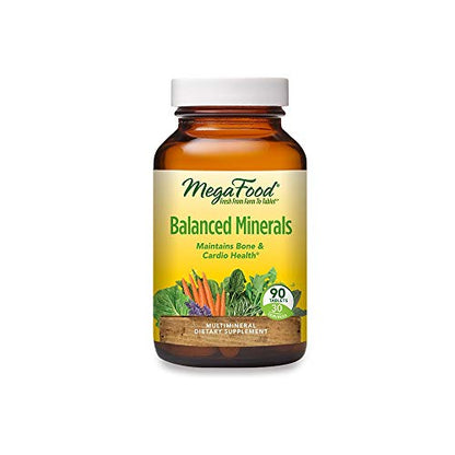 MegaFood Balanced Minerals - Helps Maintain Bone and Cardiovascular Health - Multimineral Supplement with Essential Minerals, Herbs, and Nutrients - Gluten-Free and Vegetarian - 90 Tabs (30 Servings)