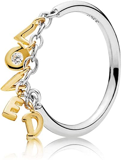 PANDORA Loved Script Silver Ring Size 4.5 167799CZ-48, With Gift Box