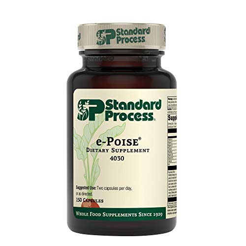 Standard Process e-Poise - Whole Food Energy, Vitality, and Antioxidant Support with Riboflavin, Vitamin B6, Thiamine, Wheat Germ, Vitamin A, Flaxseed Oil, Calcium, Vitamin B12-150 Capsules