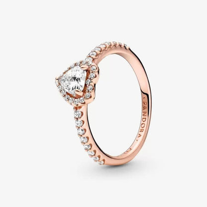 Pandora Sparkling Elevated Heart Ring, Size 52,with Gift Box