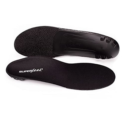 Superfeet BLACK - Orthotic Arch Support Insoles for Thin, Tight Shoes - 11.5-13 men / 12.5-14 Women