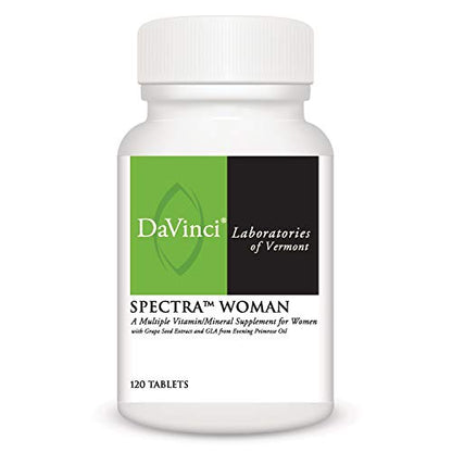 DaVinci Labs Spectra Woman - Dietary Supplement to Support Bone Health and Women's Needs - With Vitamins, Minerals, Calcium, Beta Carotene, L-Cysteine, Grape Seed Extract, and More - 120 Tablets