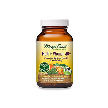 MegaFood, Multi for Women 40+, Supports Optimal Health and Wellbeing, Multivitamin and Mineral Dietary Supplement, Gluten Free, Vegetarian, 120 Tablets