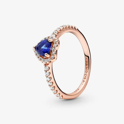 Pandora Sparkling Blue Elevated Heart Ring, Size 54,with Gift Box