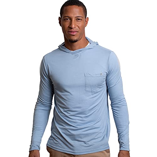Cariloha Men's Bamboo-Viscose Long-Sleeve Crossover Hoodie - Large - Ocean Front Blue