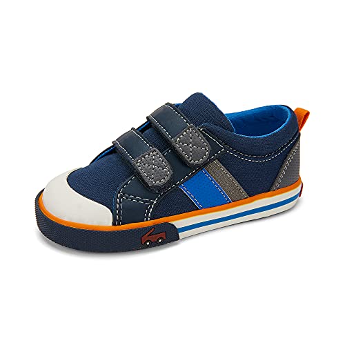 See Kai Run, Russell Sneakers for Kids, Navy/Gray, 4